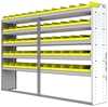 22-9563-5 Square back bin shelf unit 94"Wide x 15.5"Deep x 63"High with 5 shelves