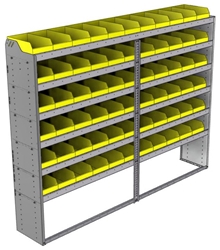 22-9572-6 Square back bin shelf unit 94"Wide x 15.5"Deep x 72"High with 6 shelves