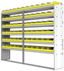 22-9572-6 Square back bin shelf unit 94"Wide x 15.5"Deep x 72"High with 6 shelves