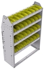 23-3348-4 Profiled back bin shelf unit 34.5"Wide x 13.5"Deep x 48"High with 4 shelves