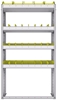 23-3363-4 Profiled back bin shelf unit 34.5"Wide x 13.5"Deep x 63"High with 4 shelves