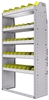 23-3363-5 Profiled back bin shelf unit 34.5"Wide x 13.5"Deep x 63"High with 5 shelves