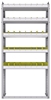 23-3372-5 Profiled back bin shelf unit 34.5"Wide x 13.5"Deep x 72"High with 5 shelves