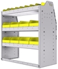 23-3536-3 Profiled back bin shelf unit 34.5"Wide x 15.5"Deep x 36"High with 3 shelves