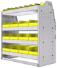 23-3536-4 Profiled back bin shelf unit 34.5"Wide x 15.5"Deep x 36"High with 4 shelves