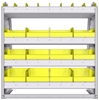 23-3536-4 Profiled back bin shelf unit 34.5"Wide x 15.5"Deep x 36"High with 4 shelves