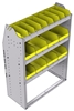 23-3548-3 Profiled back bin shelf unit 34.5"Wide x 15.5"Deep x 48"High with 3 shelves