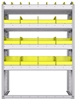 23-3548-4 Profiled back bin shelf unit 34.5"Wide x 15.5"Deep x 48"High with 4 shelves