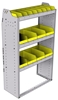 23-3558-3 Profiled back bin shelf unit 34.5"Wide x 15.5"Deep x 58"High with 3 shelves