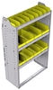 23-3558-3 Profiled back bin shelf unit 34.5"Wide x 15.5"Deep x 58"High with 3 shelves