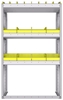 23-3558-3 Profiled back bin shelf unit 34.5"Wide x 15.5"Deep x 58"High with 3 shelves