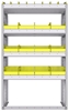 23-3558-4 Profiled back bin shelf unit 34.5"Wide x 15.5"Deep x 58"High with 4 shelves