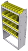 23-3563-4 Profiled back bin shelf unit 34.5"Wide x 15.5"Deep x 63"High with 4 shelves