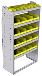 23-3563-5 Profiled back bin shelf unit 34.5"Wide x 15.5"Deep x 63"High with 5 shelves