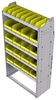 23-3563-5 Profiled back bin shelf unit 34.5"Wide x 15.5"Deep x 63"High with 5 shelves