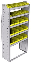 23-3572-5 Profiled back bin shelf unit 34.5"Wide x 15.5"Deep x 72"High with 5 shelves
