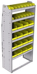 23-3572-6 Profiled back bin shelf unit 34.5"Wide x 15.5"Deep x 72"High with 6 shelves