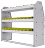 23-4336-3 Profiled back bin shelf unit 43"Wide x 13.5"Deep x 36"High with 3 shelves