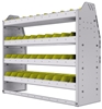 23-4336-4 Profiled back bin shelf unit 43"Wide x 13.5"Deep x 36"High with 4 shelves