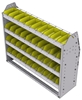 23-4336-4 Profiled back bin shelf unit 43"Wide x 13.5"Deep x 36"High with 4 shelves