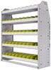 23-4348-5 Profiled back bin shelf unit 43"Wide x 13.5"Deep x 48"High with 5 shelves
