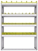 23-4358-4 Profiled back bin shelf unit 43"Wide x 13.5"Deep x 58"High with 4 shelves