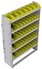23-4363-5 Profiled back bin shelf unit 43"Wide x 13.5"Deep x 63"High with 5 shelves