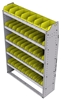 23-4363-5 Profiled back bin shelf unit 43"Wide x 13.5"Deep x 63"High with 5 shelves