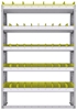 23-4363-5 Profiled back bin shelf unit 43"Wide x 13.5"Deep x 63"High with 5 shelves