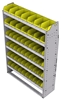 23-4363-6 Profiled back bin shelf unit 43"Wide x 13.5"Deep x 63"High with 6 shelves