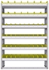 23-4363-6 Profiled back bin shelf unit 43"Wide x 13.5"Deep x 63"High with 6 shelves