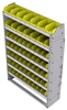 23-4363-7 Profiled back bin shelf unit 43"Wide x 13.5"Deep x 63"High with 7 shelves