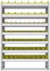 23-4363-7 Profiled back bin shelf unit 43"Wide x 13.5"Deep x 63"High with 7 shelves