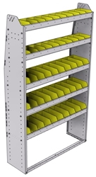 23-4372-5 Profiled back bin shelf unit 43"Wide x 13.5"Deep x 72"High with 5 shelves
