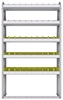 23-4372-5 Profiled back bin shelf unit 43"Wide x 13.5"Deep x 72"High with 5 shelves