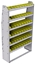 23-4372-6 Profiled back bin shelf unit 43"Wide x 13.5"Deep x 72"High with 6 shelves