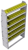 23-4372-6 Profiled back bin shelf unit 43"Wide x 13.5"Deep x 72"High with 6 shelves