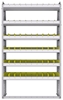 23-4372-6 Profiled back bin shelf unit 43"Wide x 13.5"Deep x 72"High with 6 shelves