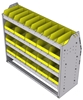 23-4536-4 Profiled back bin shelf unit 43"Wide x 15.5"Deep x 36"High with 4 shelves
