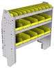 23-4548-3 Profiled back bin shelf unit 43"Wide x 15.5"Deep x 48"High with 3 shelves