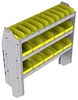 23-4548-3 Profiled back bin shelf unit 43"Wide x 15.5"Deep x 48"High with 3 shelves
