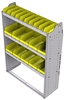23-4558-3 Profiled back bin shelf unit 43"Wide x 15.5"Deep x 58"High with 3 shelves