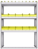 23-4558-3 Profiled back bin shelf unit 43"Wide x 15.5"Deep x 58"High with 3 shelves