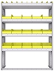 23-4558-4 Profiled back bin shelf unit 43"Wide x 15.5"Deep x 58"High with 4 shelves