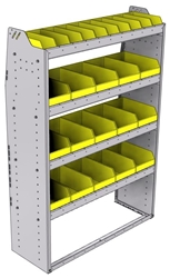 23-4563-4 Profiled back bin shelf unit 43"Wide x 15.5"Deep x 63"High with 4 shelves