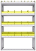 23-4563-4 Profiled back bin shelf unit 43"Wide x 15.5"Deep x 63"High with 4 shelves