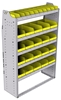 23-4563-5 Profiled back bin shelf unit 43"Wide x 15.5"Deep x 63"High with 5 shelves