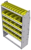 23-4563-5 Profiled back bin shelf unit 43"Wide x 15.5"Deep x 63"High with 5 shelves