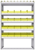 23-4563-5 Profiled back bin shelf unit 43"Wide x 15.5"Deep x 63"High with 5 shelves