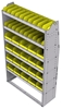 23-4572-6 Profiled back bin shelf unit 43"Wide x 15.5"Deep x 72"High with 6 shelves
